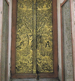 Carved  wooden  door  panels